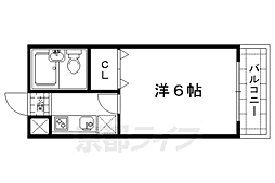 北斗ハイツ 1Kの間取図画像
