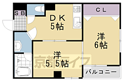 松山サザンクロス 2DKの間取図画像