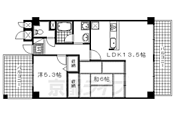 グランドゥール太秦 2LDKの間取図画像