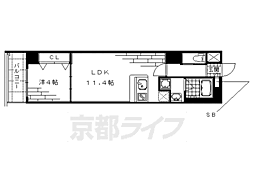アスヴェル京都東堀川 1LDKの間取図画像