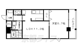 ヴァンウエスト 1LDKの間取図画像