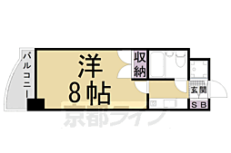アクシルコート京都二条イースト棟 1Kの間取図画像