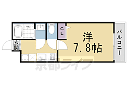 ASフラッティ葛野 1Kの間取図画像
