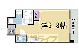 5S京都五条 1Kの間取図画像