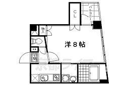 ホライズンタルシモガモ 1Kの間取図画像