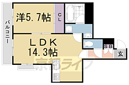 RAN-FUSHIMI 1LDKの間取図画像
