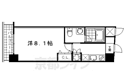 クリスタルグランツ京都高辻 1Kの間取図画像