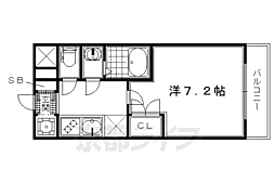 サムティ京都西大路 1Kの間取図画像