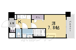 エスリード京都梅小路アヴェニテ 1Kの間取図画像