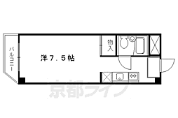 シャルム太秦 1Kの間取図画像