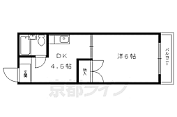 シャトレーヌ葭屋 1DKの間取図画像
