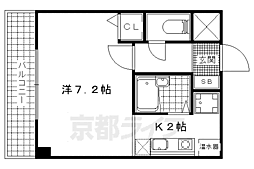 アルブル2 1Kの間取図画像