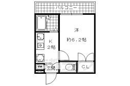 レオパレス明和 1Kの間取図画像