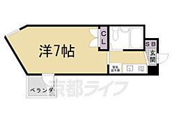 山科SQUARE 1Kの間取図画像