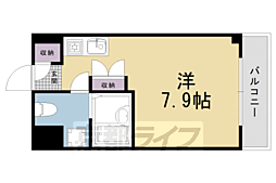 高辻ロイヤルフラッツ 1Kの間取図画像