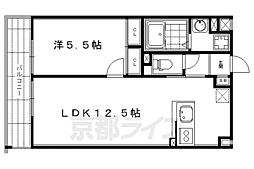 プレシャス御所南 1LDKの間取図画像