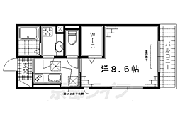 リヴィエール 1Kの間取図画像