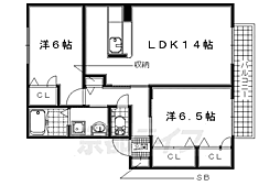 インペリアル・藤井 2LDKの間取図画像