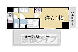 セオリー京都アビテD.C. 1Kの間取図画像