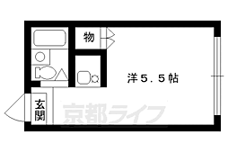 コーポ紫明 1Kの間取図画像