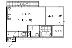 グレイスハート 1LDKの間取図画像