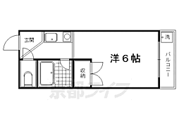 プレミオ下鴨 1Kの間取図画像