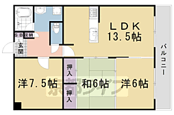 ヴィラ大成さが 3LDKの間取図画像