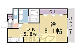 ルーツ神泉苑 1DKの間取図画像