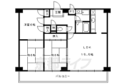 インペリアルパレスリバーサイド 3LDKの間取図画像