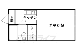コーポ町柳 1Kの間取図画像