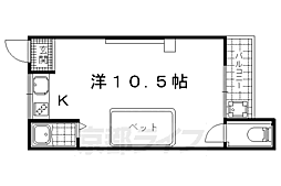 垣の内アパートメント ワンルームの間取図画像