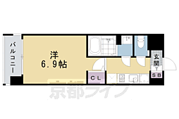 アスヴェル京都七条通 1Kの間取図画像