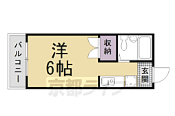 ハイツユルギ1 ワンルームの間取図画像