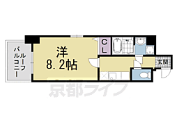 ビレイユ真英烏丸五条 1Kの間取図画像