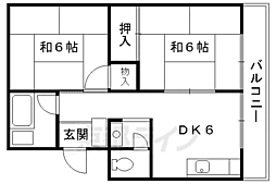 伴コーポラス 2DKの間取図画像