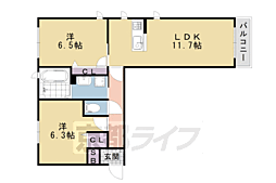 フェリシード花水木 2LDKの間取図画像