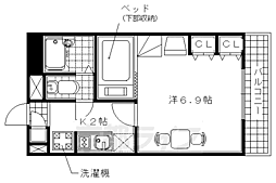 レオパレスK 1Kの間取図画像
