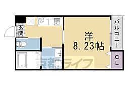 MESA VERDE 京都北大路II 1Kの間取図画像