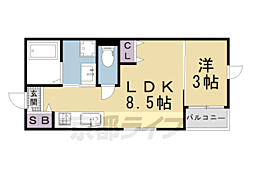 Luana御所西 1LDKの間取図画像