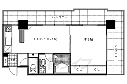 ヴァンボヌール 1LDKの間取図画像