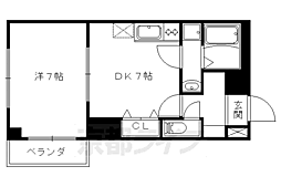 プレステージ翼 1DKの間取図画像