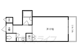 フレーヴァー深草2 1Kの間取図画像