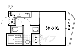 ヘラクレス茶山 1Kの間取図画像