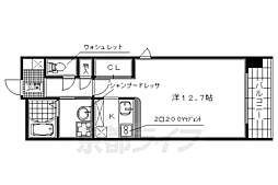 サンロイヤル三条 1Kの間取図画像