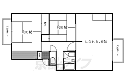 山端マンション 2LDKの間取図画像
