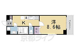 ベルシャンブル 1Kの間取図画像