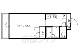 グランディール北白川 1Kの間取図画像