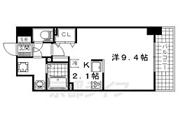 ヴェルデュール 1Kの間取図画像