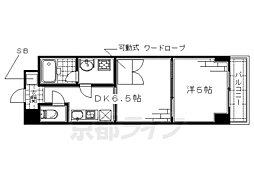 プレシャス壱番館 1DKの間取図画像