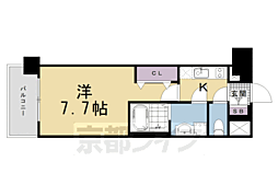 京都市伏見区竹田向代町川町マンション 1Kの間取図画像